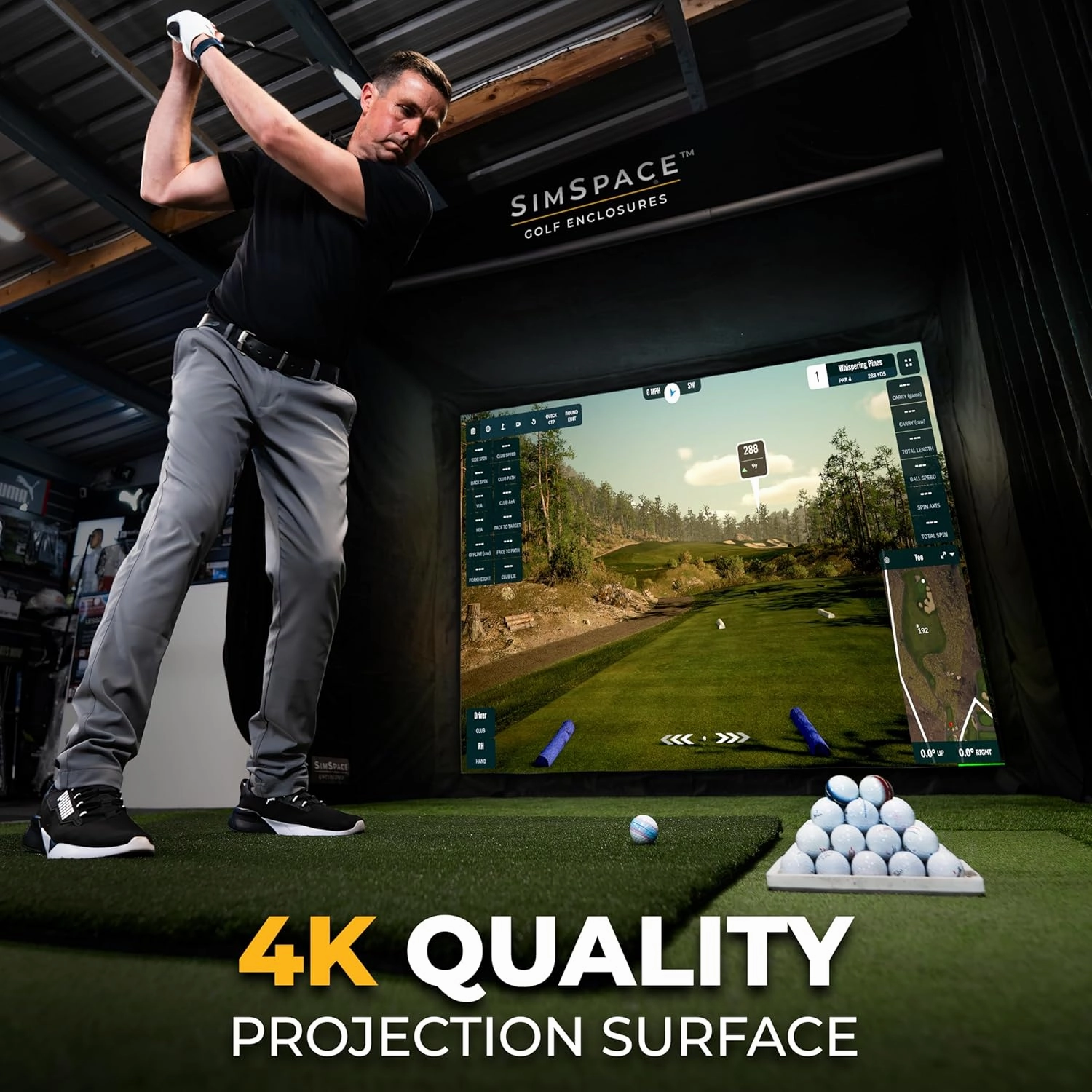 Golf Impact Screen - White Projector Screen for Golf Simulator for Home, Heavy Duty and Durable Display Screen, Golf Simulator Screen, HD Projector Screen for Golf Practice