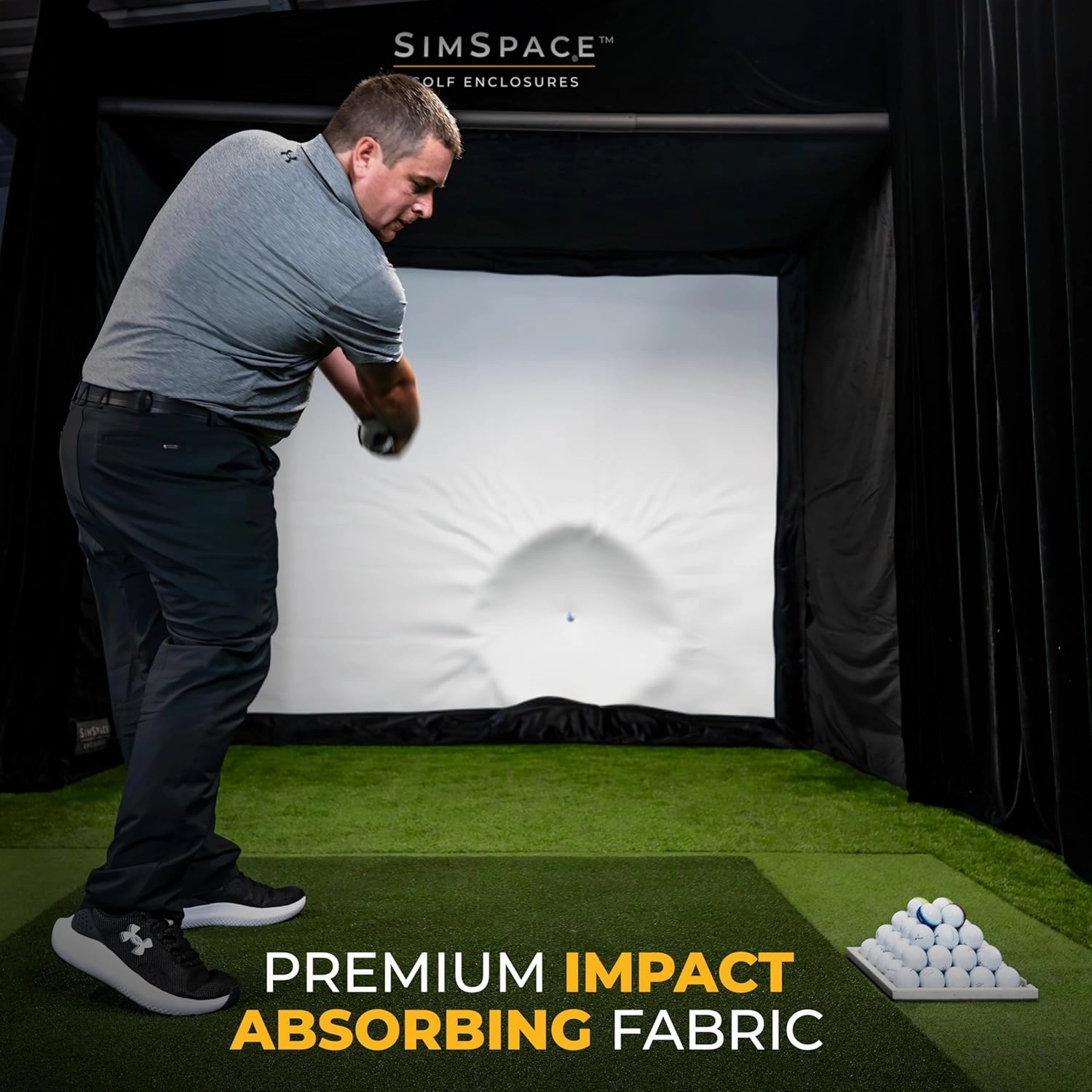 Golf Impact Screen - White Projector Screen for Golf Simulator for Home, Heavy Duty and Durable Display Screen, Golf Simulator Screen, HD Projector Screen for Golf Practice