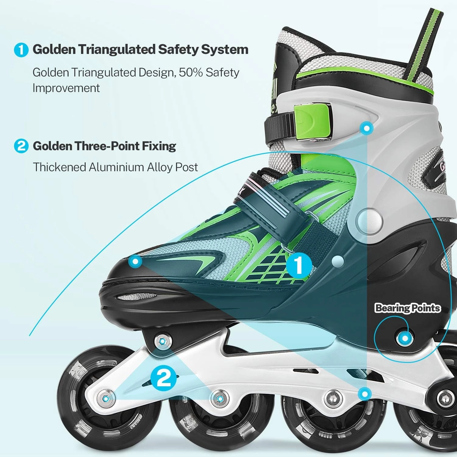 Gonex Inline Skates for Girls Boys Kids, Adjustable Skates Outdoor Blades Inline Roller Skates for Children Teens Women with Light Up Wheels for Indoor Outdoor Backyard Skating