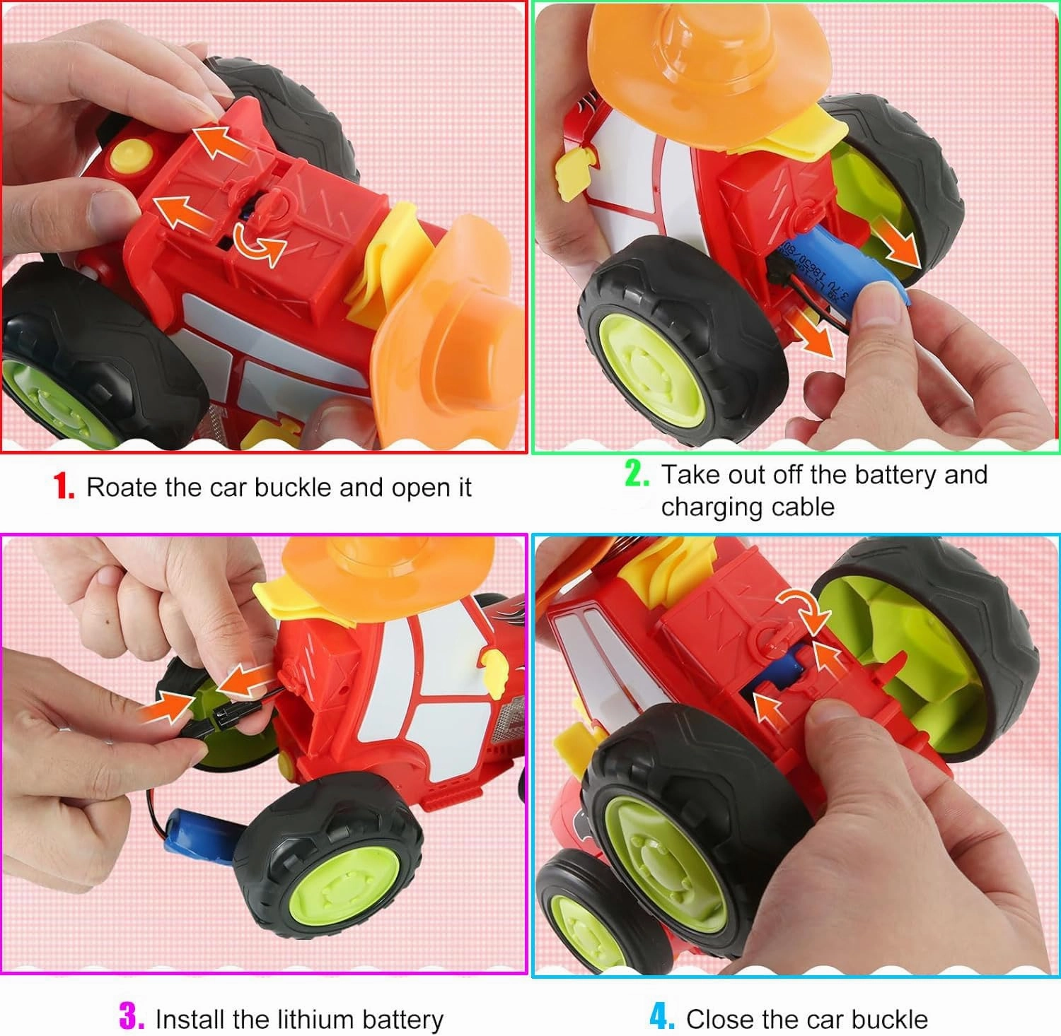 GoolRC Crazy Jumping RC Stunt Car With Music Lights - Rechargeable Remote Control Rocking Toy for Kids, Christmas Birthday Gift for 4-12 Boys Girls (Yellow)
