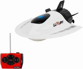GoolRC Mini RC Submarine Boat, Remote Control Waterproof Diving Toy for Kids (White)
