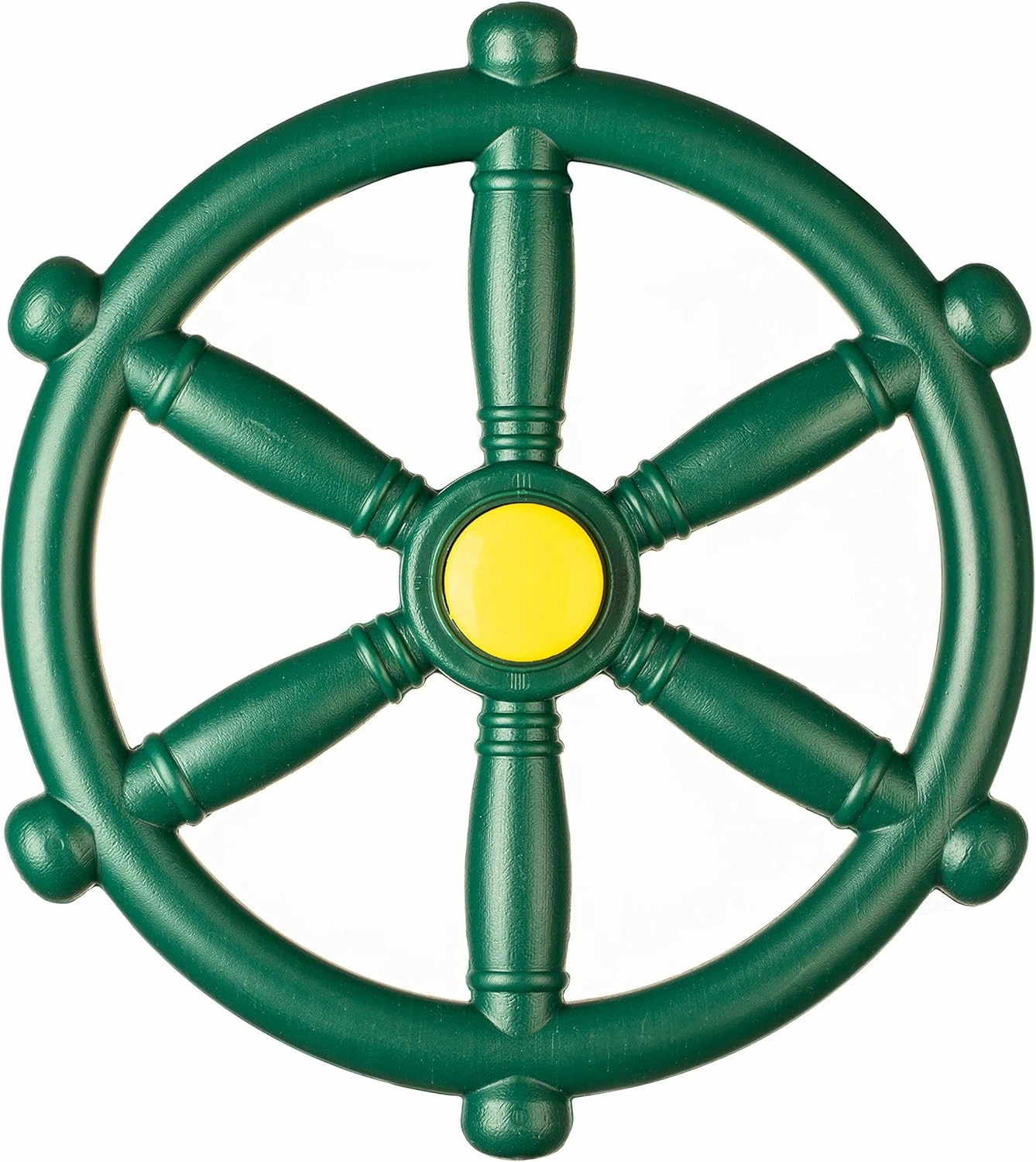 Green and Yellow Outdoor Playground Captain Pirate Ship Wheel, Plastic Playground Swing Set Accessories Steering Wheel