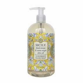 Greenwich Bay Trading Company Sicily Hand Soap – Moisturizing Shea Butter & Aloe Formula, 16 oz Bottle – Citrus & Herbal Scent, Gentle Liquid Soap for Hands