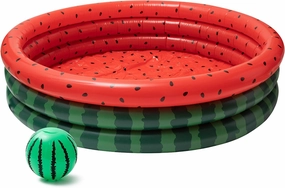 GROBRO7 2Pcs Inflatable Kiddie Pool Watermelon Large Swimming Pools Beach Ball Set Kids Paddling Pool Durable Water Pool Fishing Game Pool Summer Water Party for Adults Backyard Outdoor Indoor