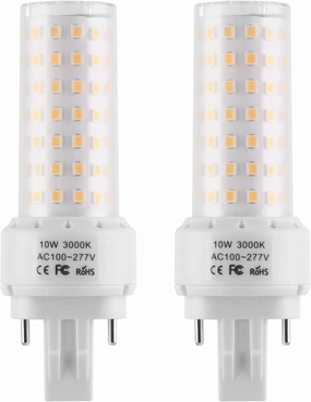 GX23-2 Base LED Light Bulb Plug and Play,3000K Warm White 2Pin LED PL Bulb, 13W 18W CFL Equivalent, Ballast Compatible (Warm White, 10W 2pcs)