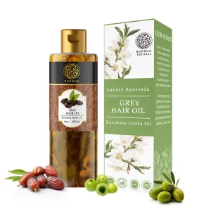 Hair Oil for Greys & Whites (150 ml, 5.1 Oz) - Restore Natural Black Color of Hair With Unique Herbs oil blend For Men and Women - 100% Ayurvedic - No Mineral Oil