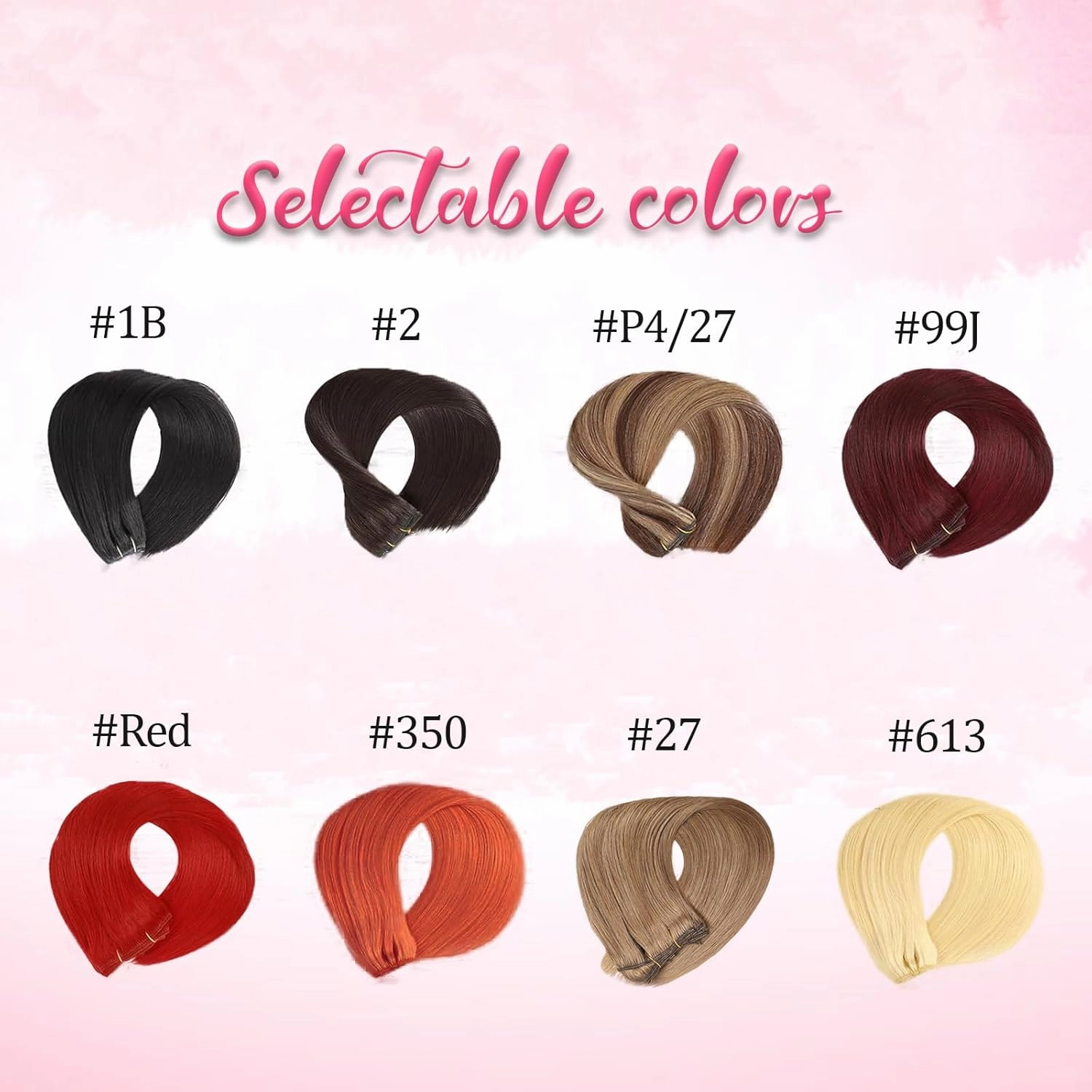 Hair Extensions Real Human Hair Copper Hair Extensions Kinky Straight Clip Ins 110g 16inch 8pcs Colorful Extensions Natural & Soft Hair Clip Ins for Women, Can Be Styled Real Human Hair