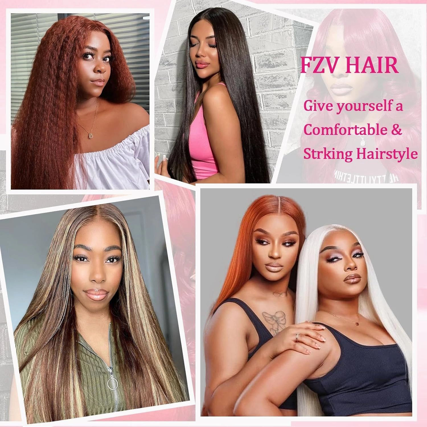 Hair Extensions Real Human Hair Copper Hair Extensions Kinky Straight Clip Ins 110g 16inch 8pcs Colorful Extensions Natural & Soft Hair Clip Ins for Women, Can Be Styled Real Human Hair