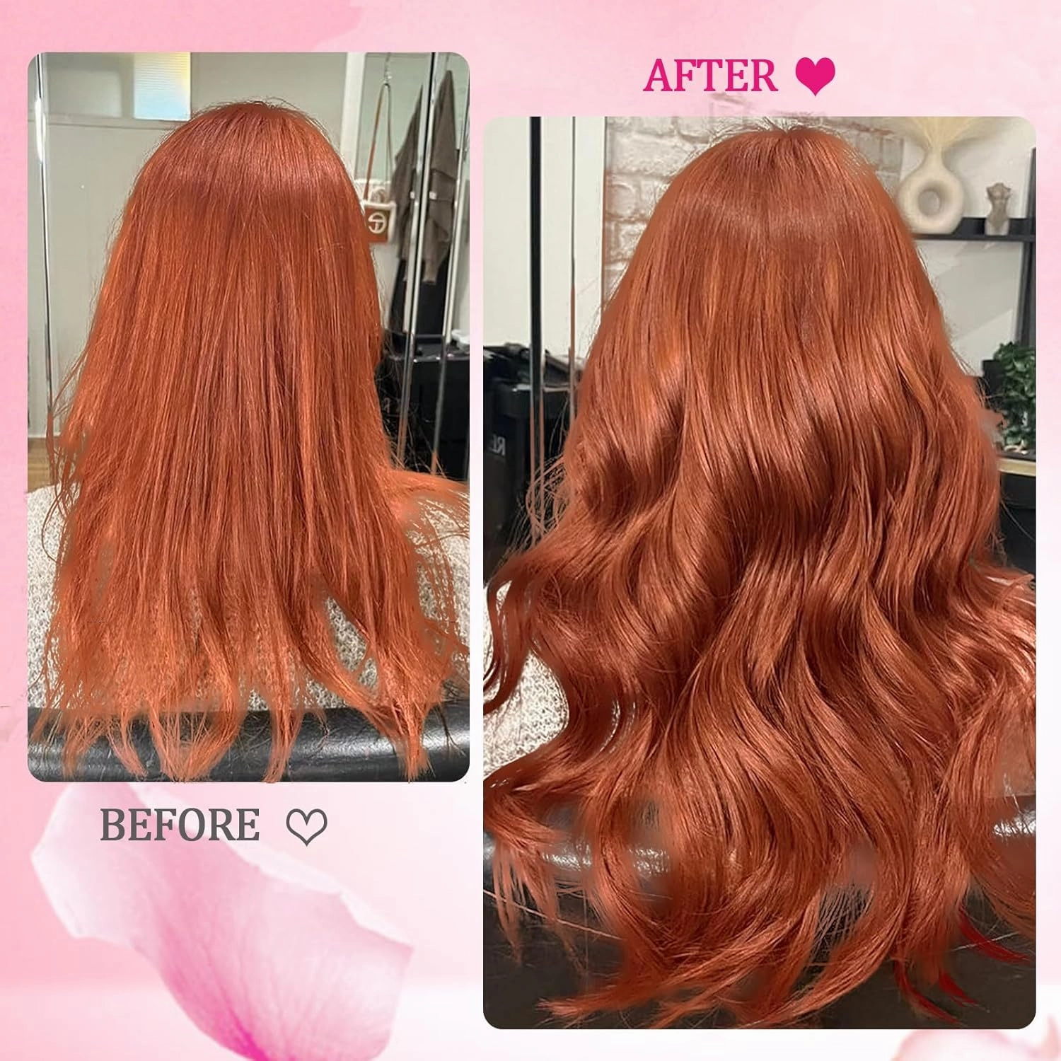 Hair Extensions Real Human Hair Copper Hair Extensions Kinky Straight Clip Ins 110g 16inch 8pcs Colorful Extensions Natural & Soft Hair Clip Ins for Women, Can Be Styled Real Human Hair