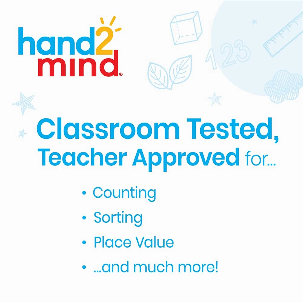 hand2mind-93538 Take Home Math Manipulatives Kit for Kids Grade K-2, with Snap Cubes, Base Ten Blocks, Cuisenaire Rods, Pattern Blocks, Color Tiles and Learning Clock, Homeschool Supplies (292 Pieces)