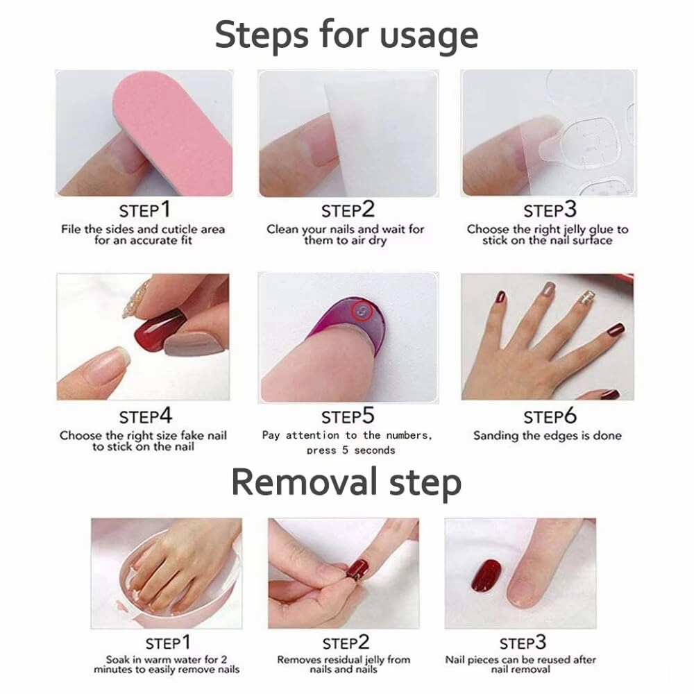 Handmade 3D Medium Long Almond Press On Nails，French Pink Gel Fake Nails, Long Lasting Reusable False Nails for Women, Easy Application Salon Manicure Designs (10 Pieces）S size