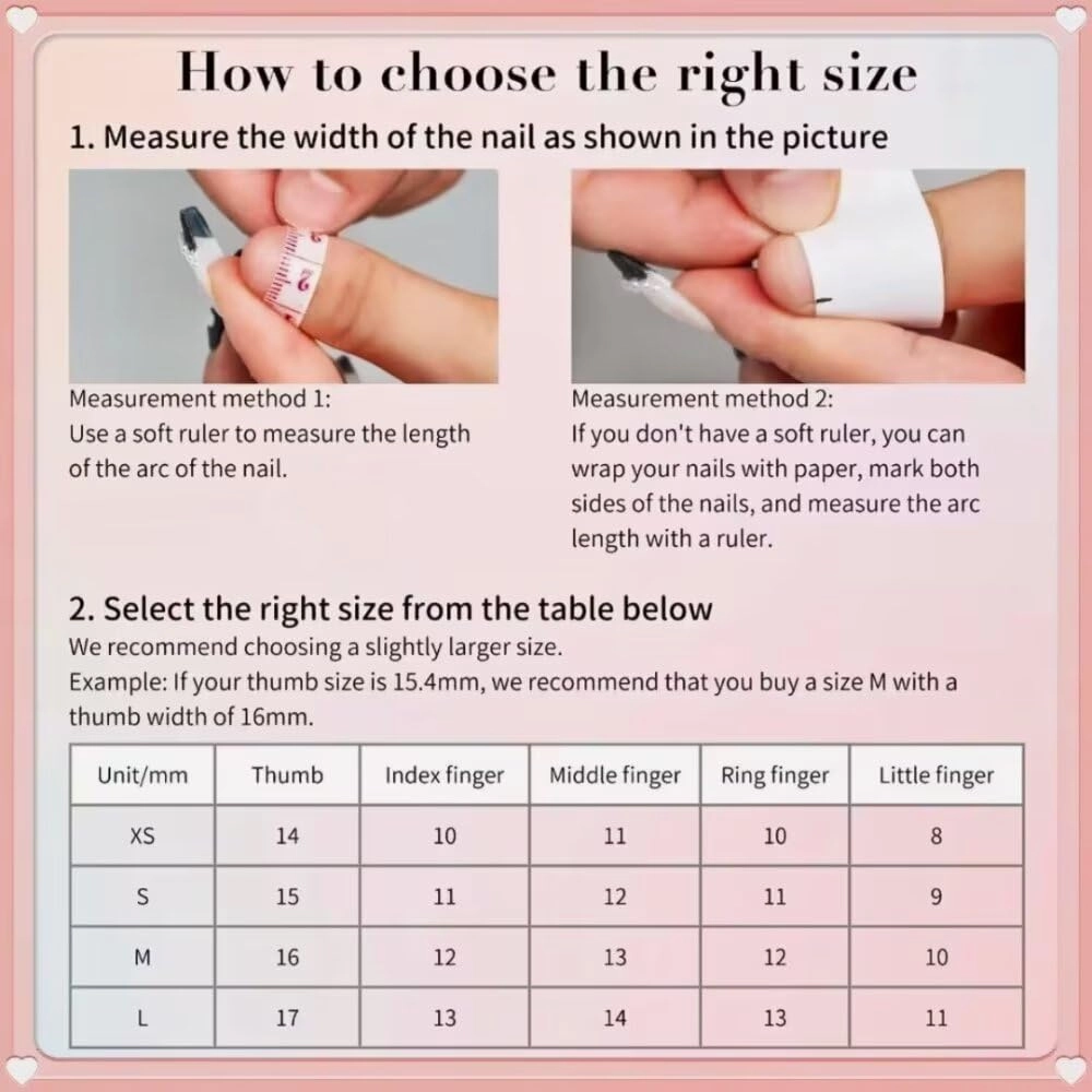 Handmade 3D Medium Long Almond Press On Nails，French Pink Gel Fake Nails, Long Lasting Reusable False Nails for Women, Easy Application Salon Manicure Designs (10 Pieces）S size