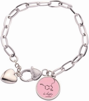 Happy Happiness Structural Chestry Heart Chain Bracelet Jewelry Charm Fashion