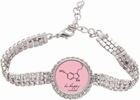 Happy Happiness Structural Chestry Tennis Chain Anklet Bracelet Diamond Jewelry