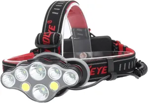 Happyyami 8 Led Rechargeable Headlamp Cob Led Lantern Portable Flashlight for Outdoor Activities