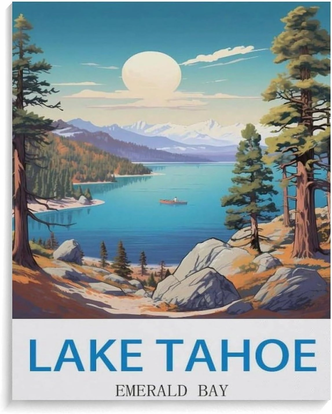 hdksyhsu Lake Tahoe Emerald Bay，Paint by Number DIY Oil Painting Paint by Numbers Kits for Adults Beginner Canvas Acrylic Arts Craft for Home Wall Decor Drawing(50x60cm-K59