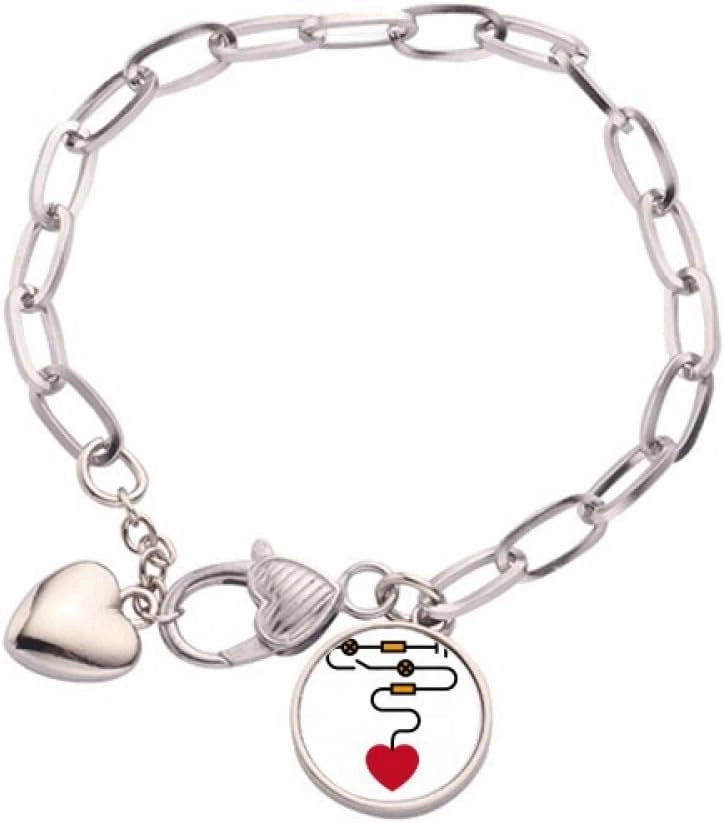 Heart Circuit Power Switch Heart Chain Bracelet Jewelry Charm Fashion