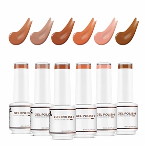 Hema Free Cruelty Free Vegan Gel Nail Polish 6 Pcs 8ml Fall Color Soak Off LED U V Gel Nail Kit Manicure DIY Home for Women
