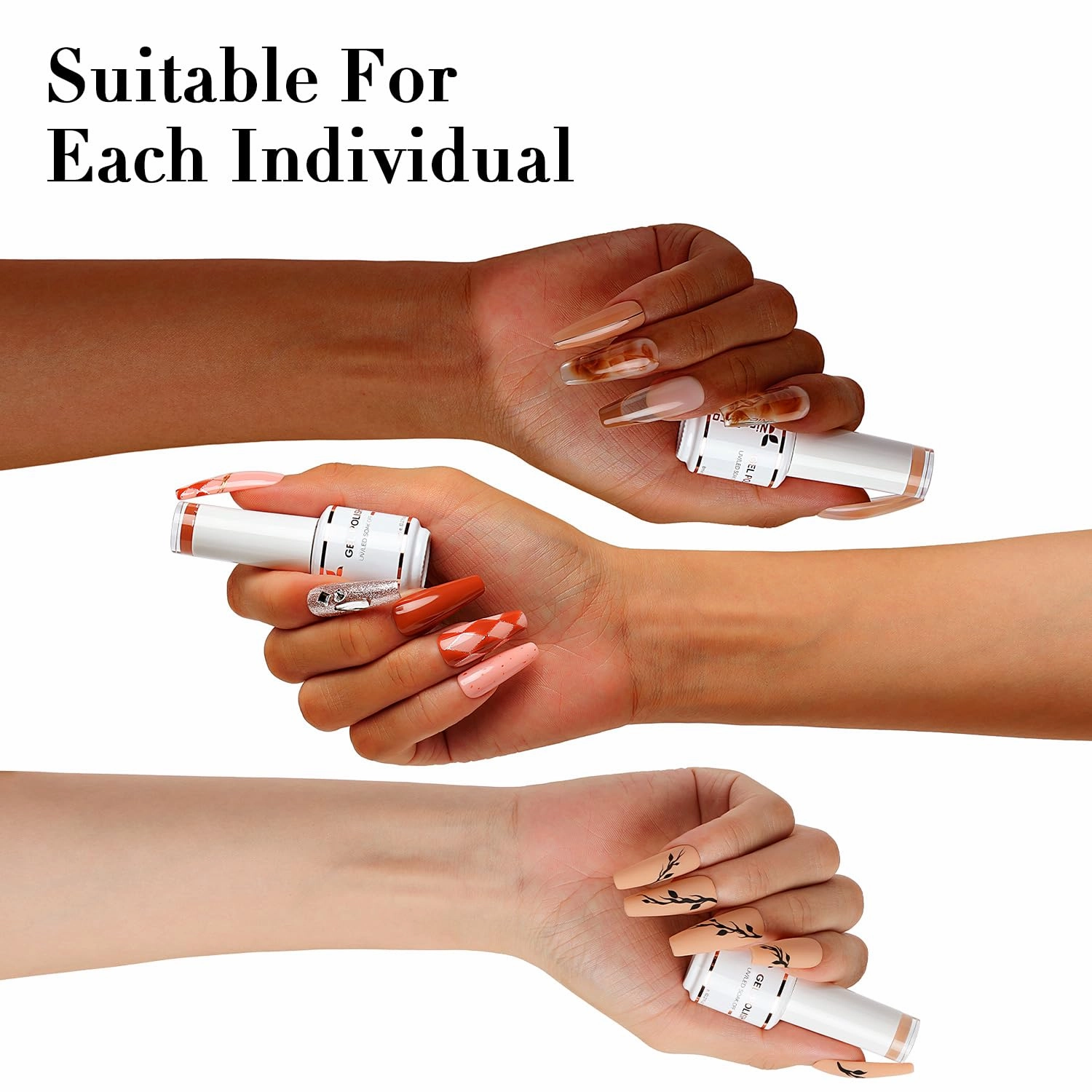Hema Free Cruelty Free Vegan Gel Nail Polish 6 Pcs 8ml Fall Color Soak Off LED U V Gel Nail Kit Manicure DIY Home for Women