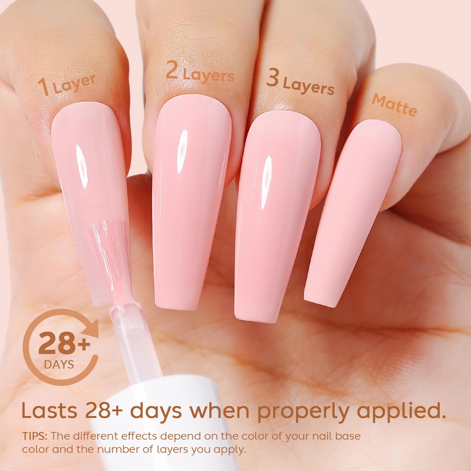 Hema Free Gel Nail Polish 6 Pcs 8ml Brown Burgundy Red Glitter Nude Color Soak Off LED Cruelty Free Vegan U V Gel Nail Kit
