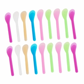 Hemoton Professional Beauty Salon Mask Spatula 150pcs Plastic Face Cream Mixing Spoons Non-Slip Handle Facial Mask Mixing Tools