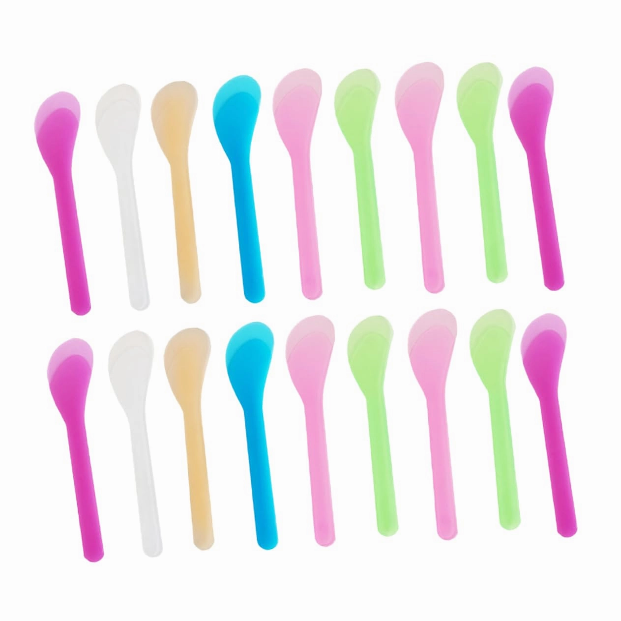 Hemoton Professional Beauty Salon Mask Spatula 150pcs Plastic Face Cream Mixing Spoons Non-Slip Handle Facial Mask Mixing Tools