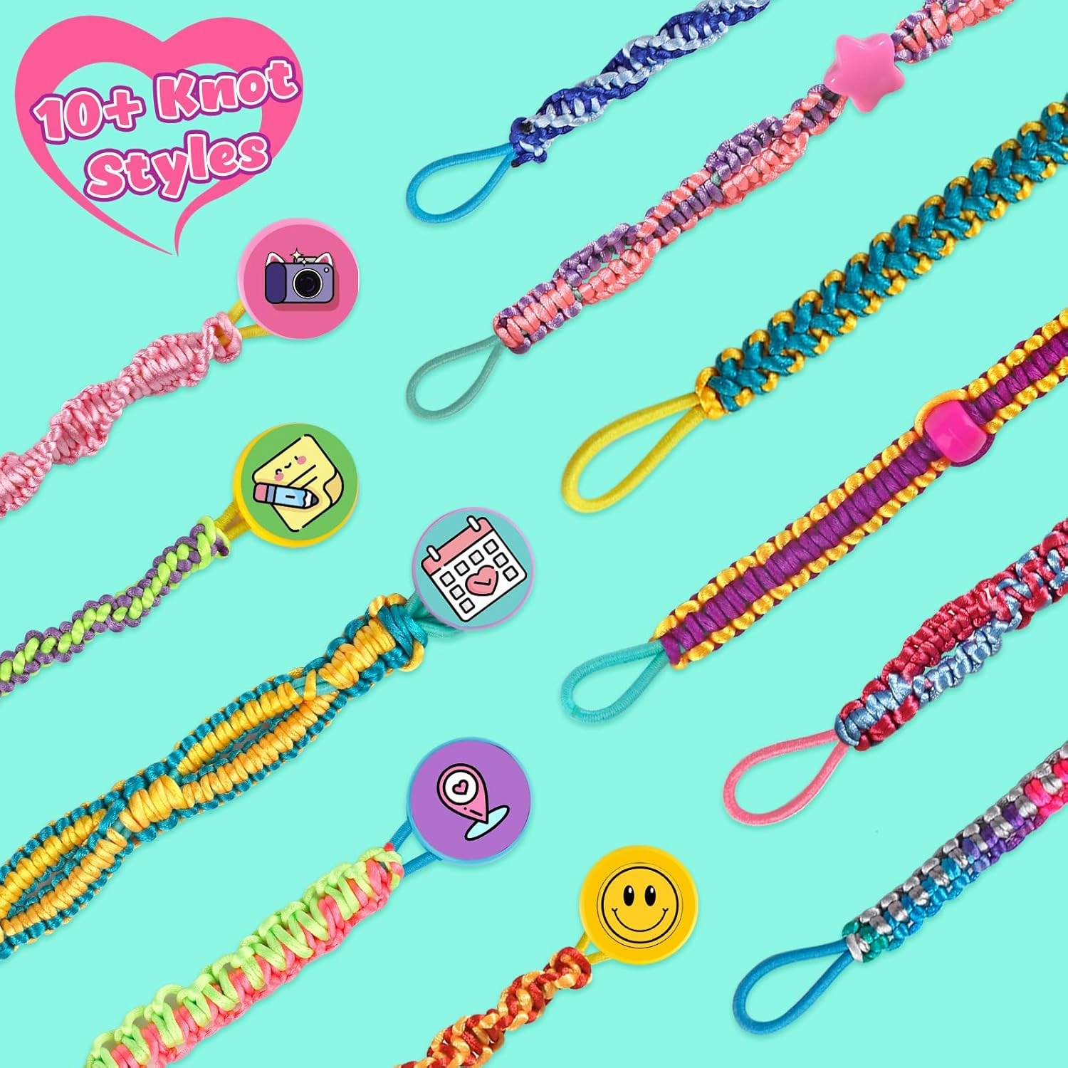 Hewaurorion Friendship Bracelet Making Kit Toys, Arts and Crafts String Maker Tool for Kids Ages 8-12, Bracelet DIY Christmas Birthday Present Gifts for Teen Girls (Yellow/Blue)
