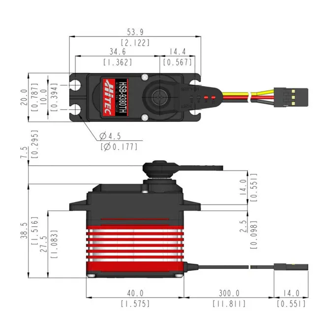 Hitec HSB9380TH Standard Digital Brushless Servo 68g 34kg/0.14s 6.0V - 7.4V 2220880