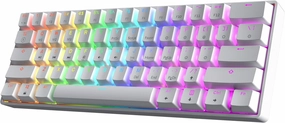 HK GAMING GK61HE 60% | Magnetic Mechanical Gaming Keyboard | Rapid Trigger 0.1mm Step | 61 Keys Multi Color RGB | 1kHz Polling Rate | PC/Mac Gamer | US Layout (White)