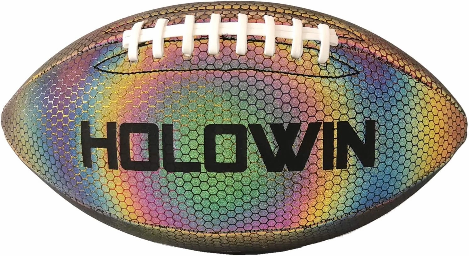 Holographic Luminous Light Up Reflective Football for Night Games & Training, Glowing in The Dark, Great American Football Toy Gifts for Boys, Kids, Men