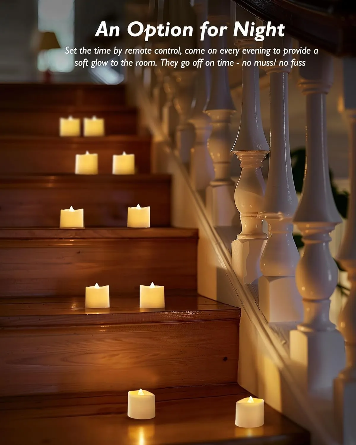 Homemory 24Pack 400 Hour Remote Control Flameless Candles, 2/4/6/8H Timer Led Votive Candles, Battery Operated Tea Lights for Wedding Table Centerpiece, Holidays, Halloween Pumpkins, Christmas Decor