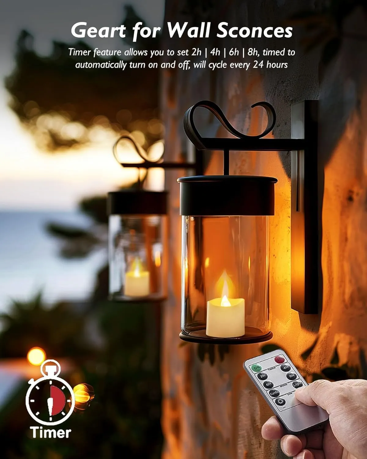 Homemory 24Pack 400 Hour Remote Control Flameless Candles, 2/4/6/8H Timer Led Votive Candles, Battery Operated Tea Lights for Wedding Table Centerpiece, Holidays, Halloween Pumpkins, Christmas Decor