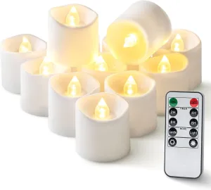Homemory 24Pack 400 Hour Remote Control Flameless Candles, 2/4/6/8H Timer Led Votive Candles, Battery Operated Tea Lights for Wedding Table Centerpiece, Holidays, Halloween Pumpkins, Christmas Decor
