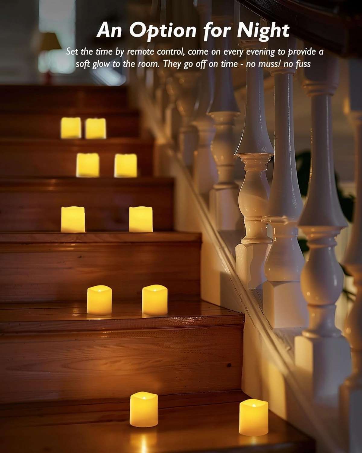 Homemory 400  Hour Remote Control Candles, 2/4/6/8H Timer LED Votive Candles, 24Pack Battery Operated Tea Lights in Warm White for Outdoor, Table, Halloween, Christmas (Batteries Included