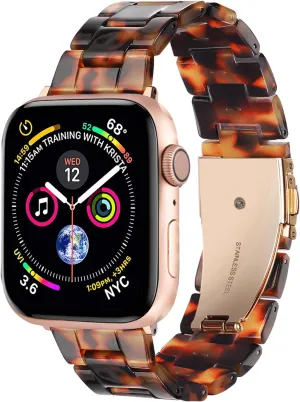 HOPO Compatible With Apple Watch Band 49mm 46mm 45mm 44mm 42mm 41mm 40mm 38mm Thin Light Resin Strap Bracelet With Stainless Steel Buckle Replacement For iWatch Series SE Series 10 9 8 7 Ultra 6 5 4 3 2 1 for Women Men
