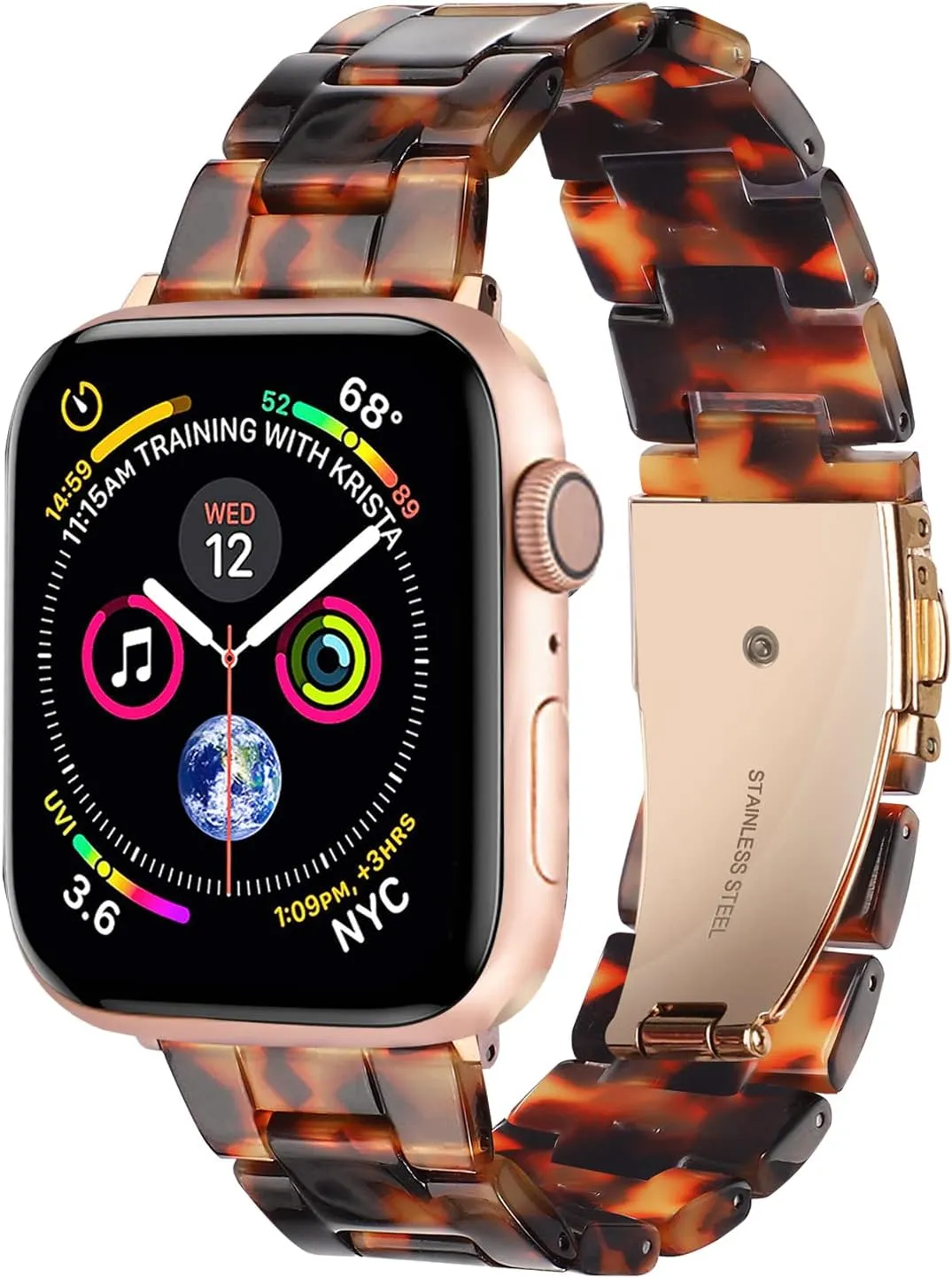 HOPO Compatible With Apple Watch Band 49mm 46mm 45mm 44mm 42mm 41mm 40mm 38mm Thin Light Resin Strap Bracelet With Stainless Steel Buckle Replacement For iWatch Series SE Series 10 9 8 7 Ultra 6 5 4 3 2 1 for Women Men
