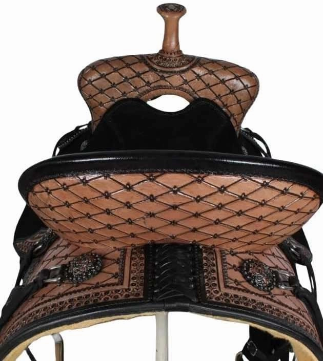 Horse Saddle Barrel Racing Western Wooden Tree Handmade Premium Leather Comfort Horse Trail Equestrian Tooled Carved Horse Riding Saddle Size: 10"-18 inches Seat Available, FS01