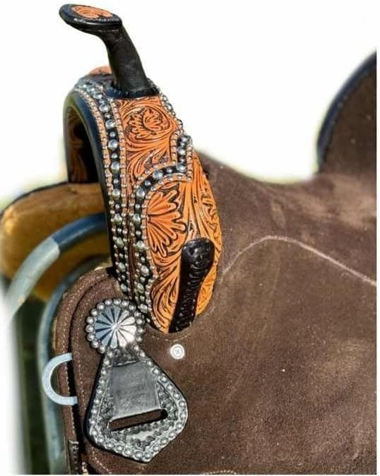 Horse Saddle Barrel Racing Western Wooden Tree Handmade Premium Leather Comfort Horse Trail Equestrian Tooled Carved Horse Riding Saddle Size: 10"-18 inches Seat Available, FS10