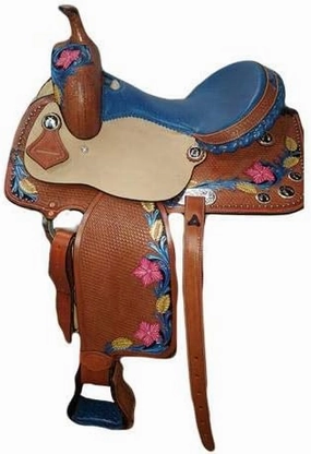 Horse Saddle Western Barrel Racing Racer Leather Handmade Premium Comfort Riding Trail Equestrian Tooled Carved Best Horse Riding Saddle for Horse Size: 10-18 inches Seat Available, BRD328