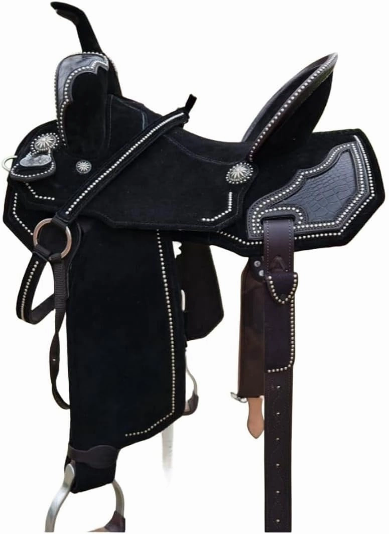 Horse Saddles Barrel Racing Western Wooden Tree Handmade Premium Leather Comfort Horses Trail Equestrian Tooled Carved Horse Saddle Riding Size: 10-18 inches Seat, KA13