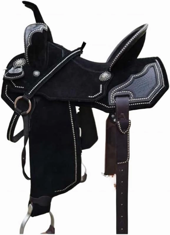 Horse Saddles Barrel Racing Western Wooden Tree Handmade Premium Leather Comfort Horses Trail Equestrian Tooled Carved Horse Saddle Riding Size: 10-18 inches Seat, KA13
