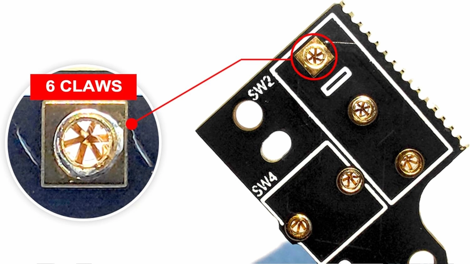 Hot-Swap Micro Switch PCB Kit for Logitech G Pro X Superlight 2 GPX 2 GPW 3 Mice – ENIG Gold Pads, 6-Claw Clamps | Fix Double-Click & Customize Clicks