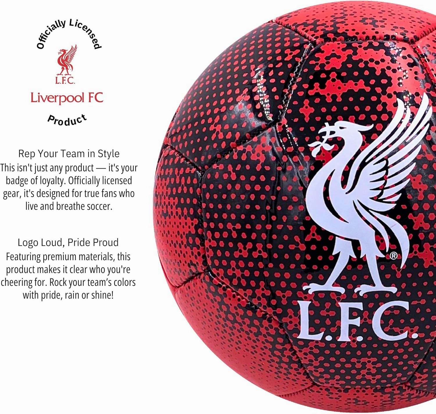 Icon Sports Officially Licensed Liverpool FC Non-Toxic PVC Size 5 Soccer Ball