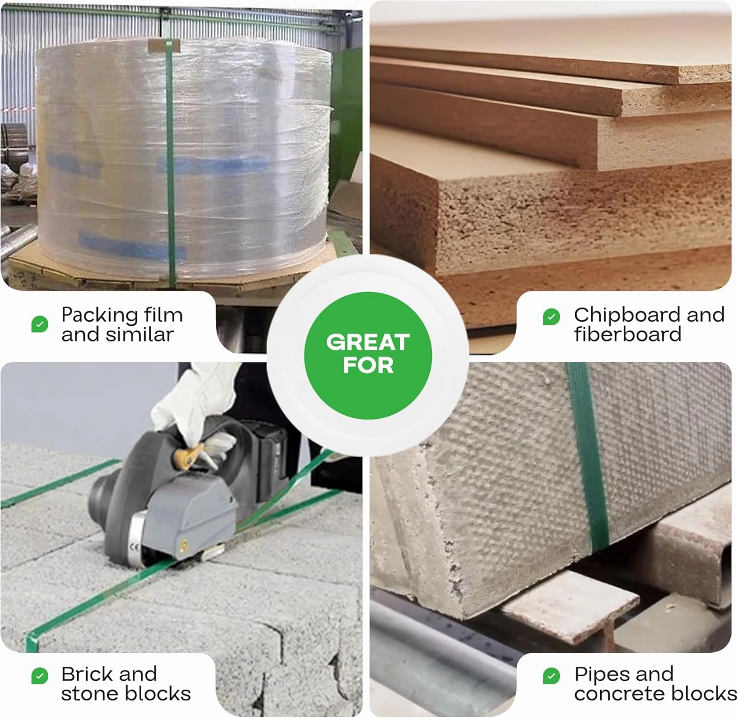 IDL Packaging 3/4" x .040" x 3000' Polyester (PET) Strapping Roll of 16" x 6" Core Size, 1800 lbs Break Strength, Green - UV, Water, and Rust Resistance
