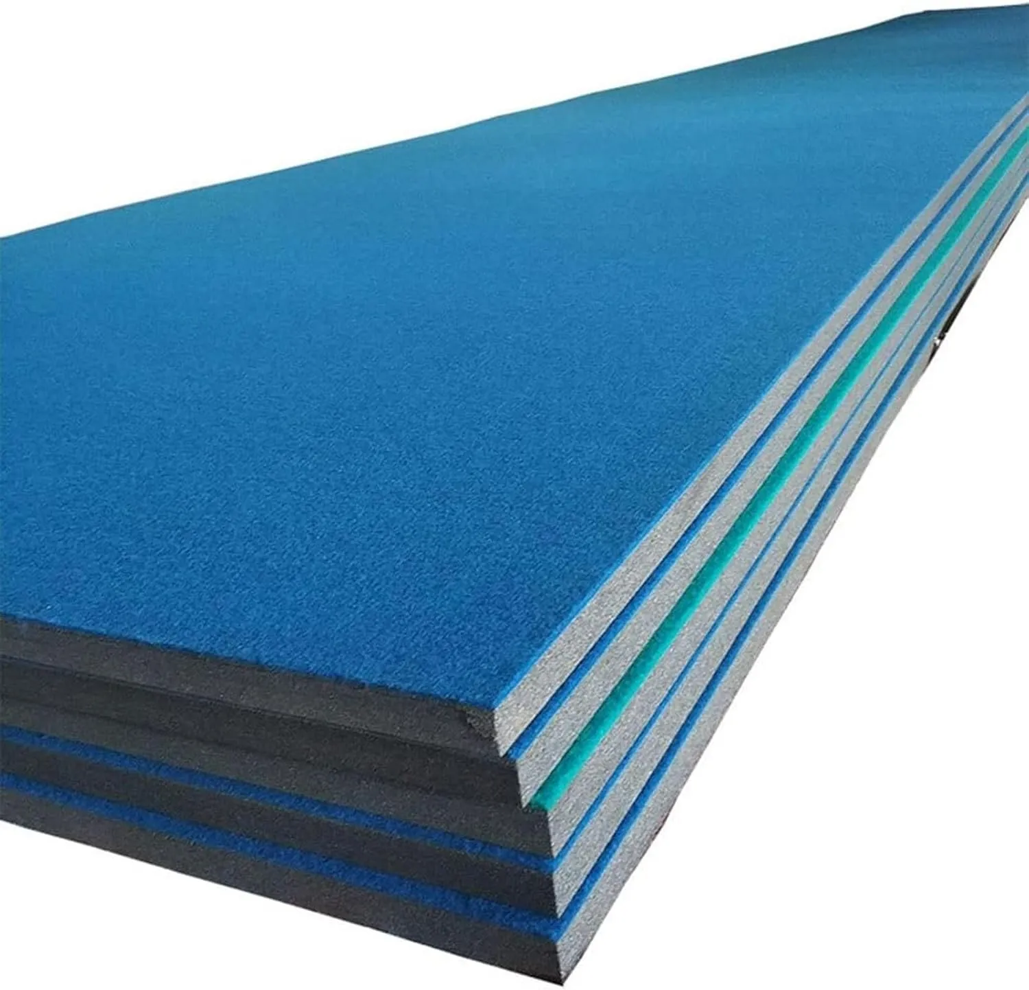 Indoor Gymnastics Exercise Mat - Grippy Carpet Top, Sturdy Foam for MMA, Cheerleading, Fitness - Roll Out Design for Easy Setup
