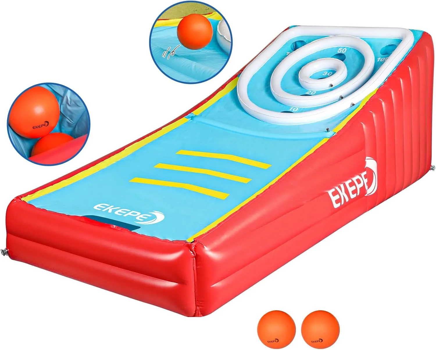 Inflatable Score Ball Game, Carnival Yard Games for Kids and Adults, Inflatable Giant Game Toys with 2 Sponge Ball, Family Arcade Games for Indoor and Outdoor