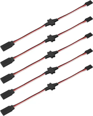 INJORA Magnetic Snap-on JR Extension Cable for RC Models, 5PCS (20cm)
