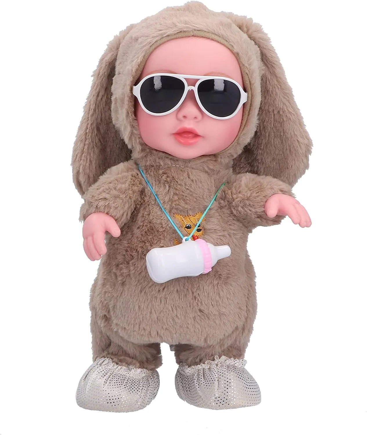 Interactive Talking Doll - Repeats, Sings, Dances, and Walks - Toy for Kids (Brown)