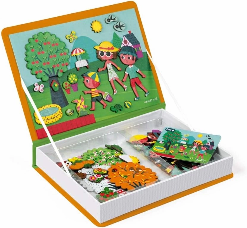 Janod MagnetiBook 120 pc Magnetic 4 Seasons Game - Travel/Storage Case Included - Ages 3  - J02721