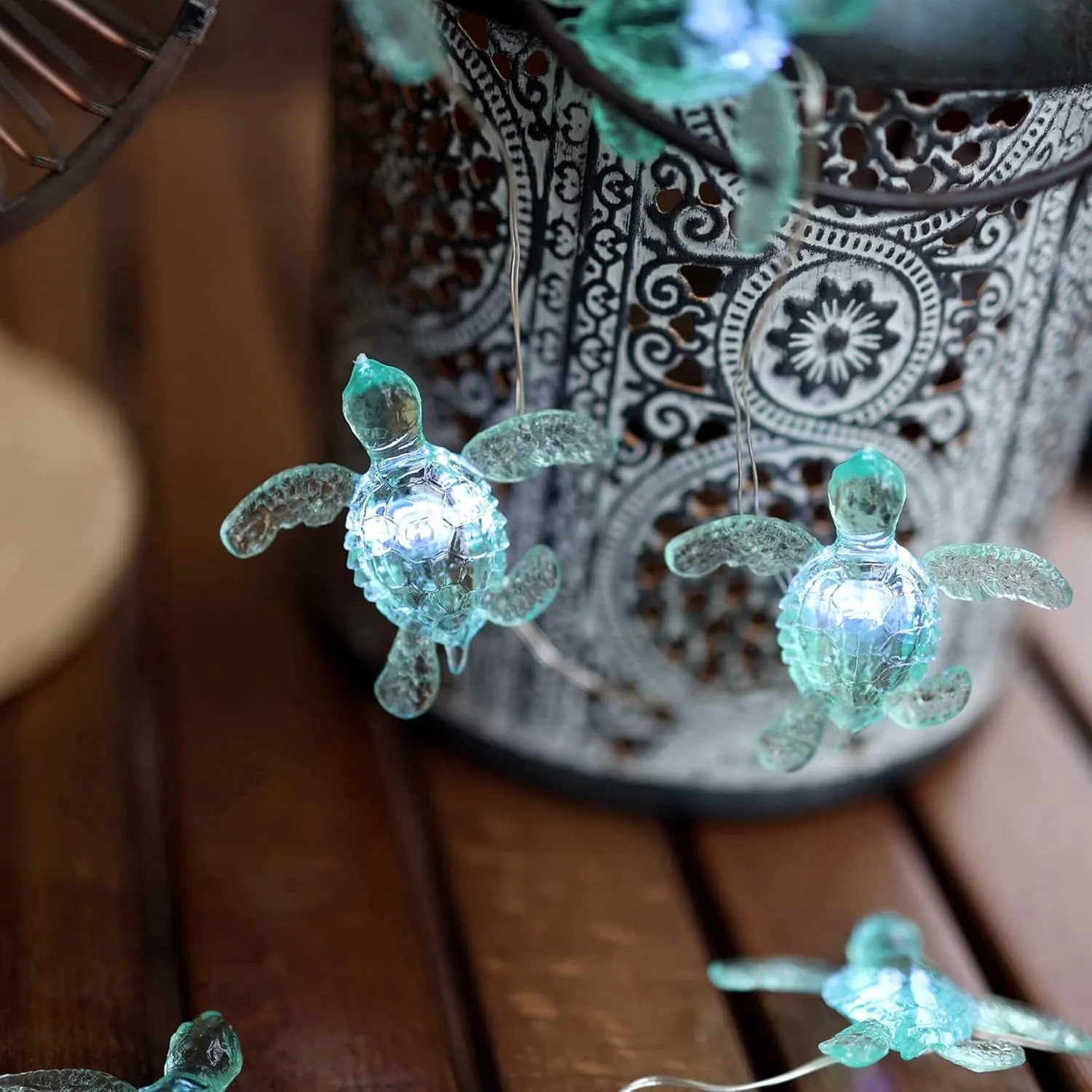 JASHIKA Beach Theme -Cute Green Sea Turtle String Lights- Ocean Fairy Decorative Lights- 10ft 30 LEDs -USB Powered -Multi-Function- Remote Control-Christmas -House Party- Bathroom -Baby Shower Decor